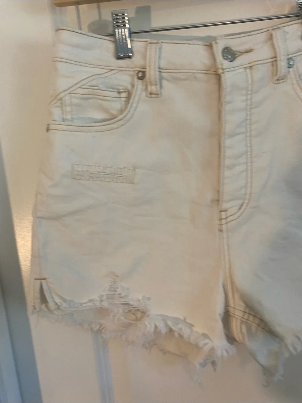 Free People We The Free Crvy High-Rise Distressed Denim Shorts